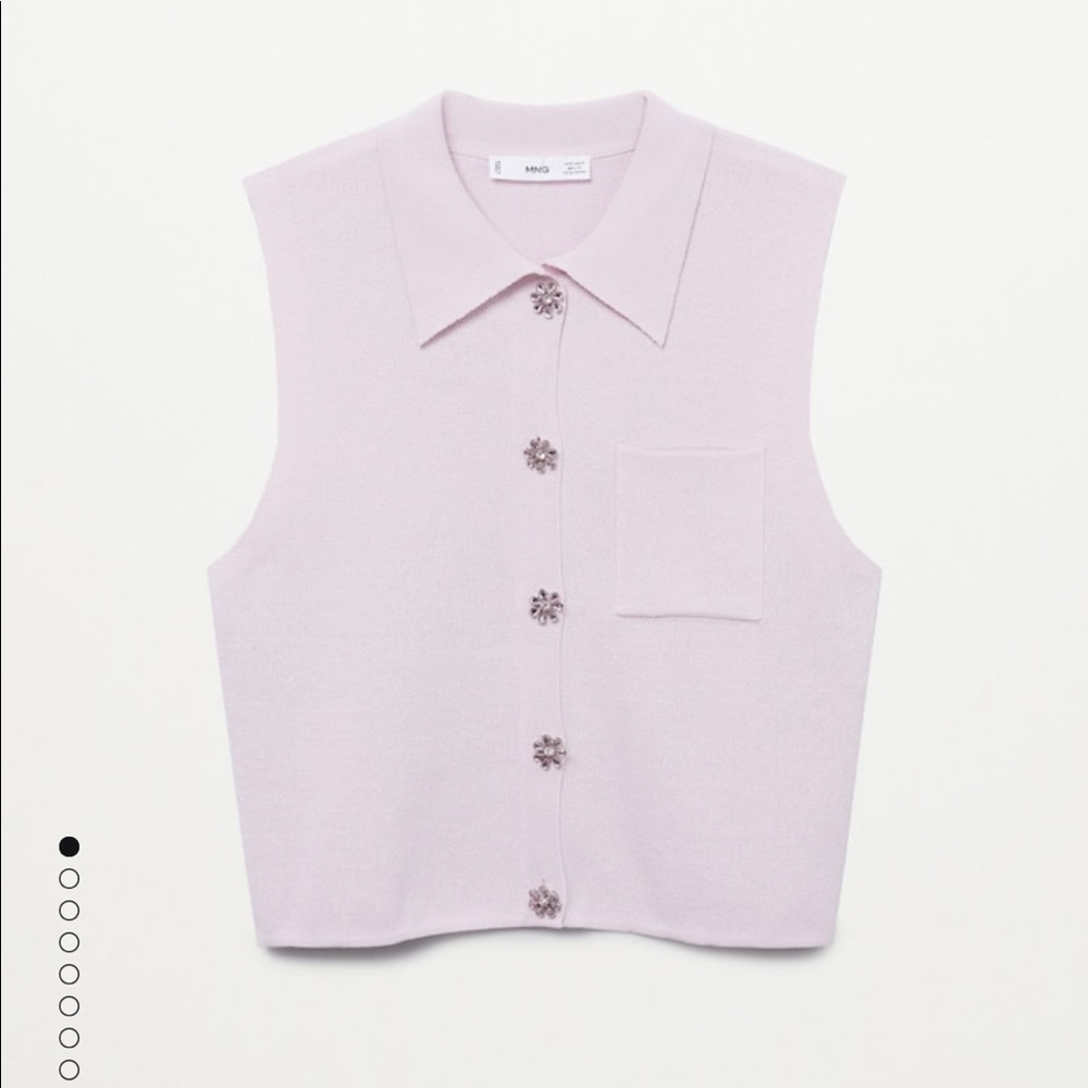 Cropped knitted vest with jewel effect buttons 💜 lilac color, size L